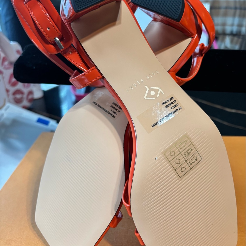 Katy Perry Collections Vibrant Red Strappy Heels - Picture 2 of 3